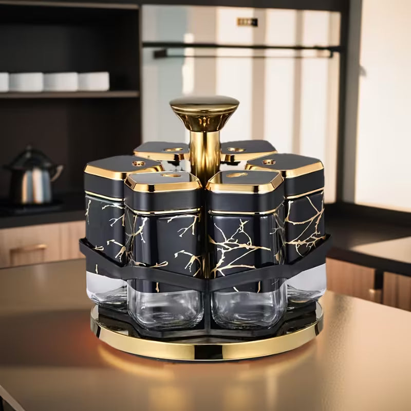 360° Rotating Spice Carousel Rack - The Prime Cart